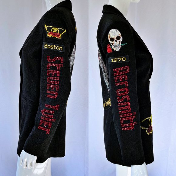 Aerosmith - Angel Rhinestone Black Metallic Jacket - Picture 5 of 8